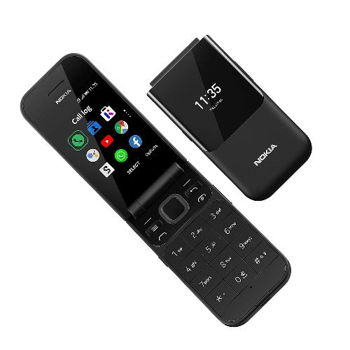  Nokia 2720 (Flip) Feature Phone, Dual SIM, 2MP Camera with LED flash, 4G LTE - Black Brand New