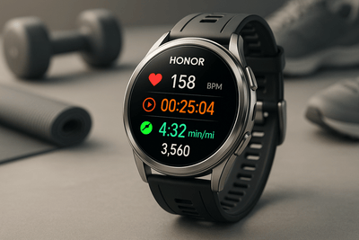 Experience seamless fitness monitoring through the Honor Watch 5 Pro.