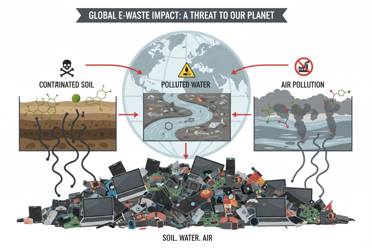 How e-waste affects soil, water, air quality globally