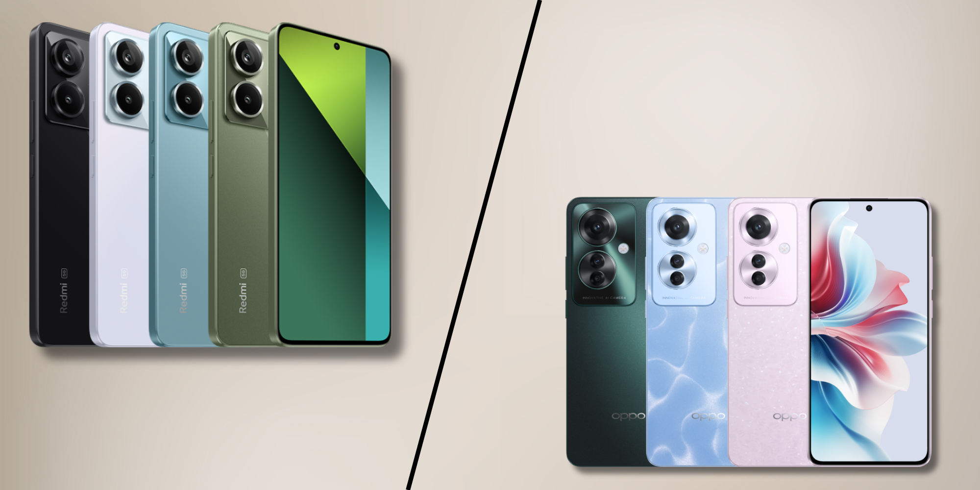 Redmi Note 13 Pro 5G vs. Oppo Reno 11F image.