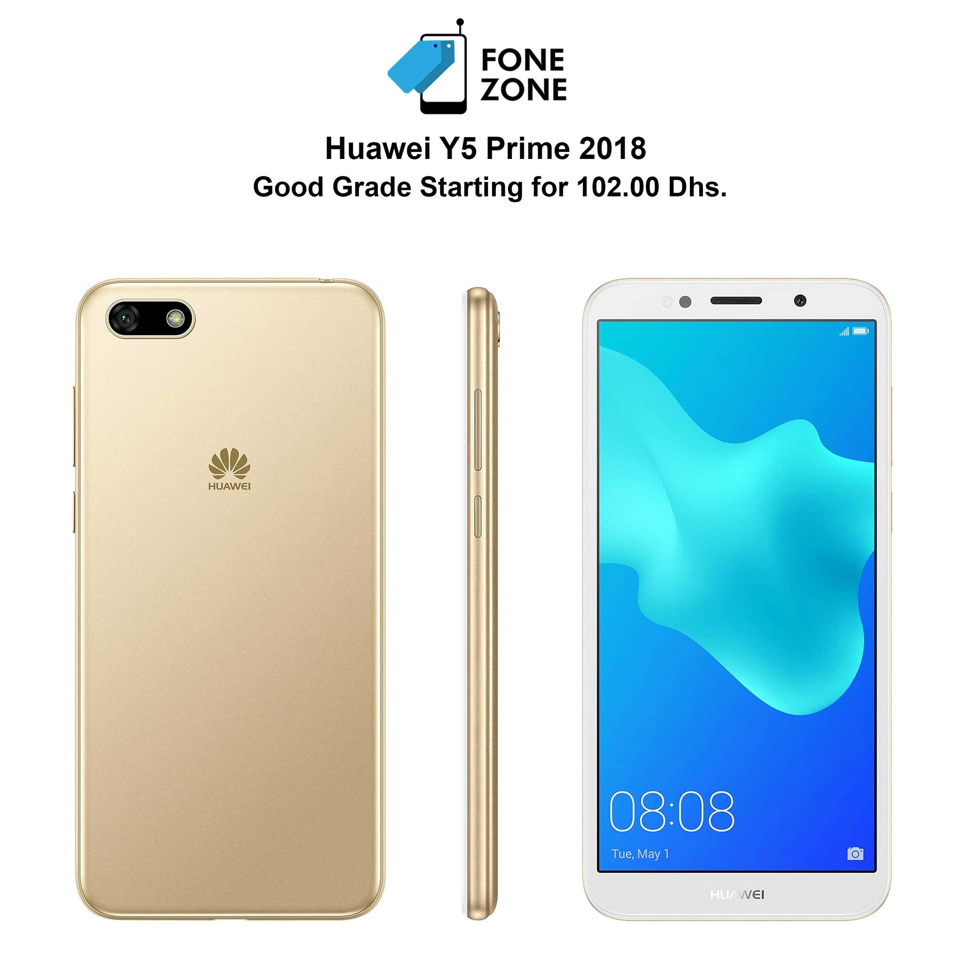 Huawei Y5 Prime 2018 - Gold at Fonezone.ae