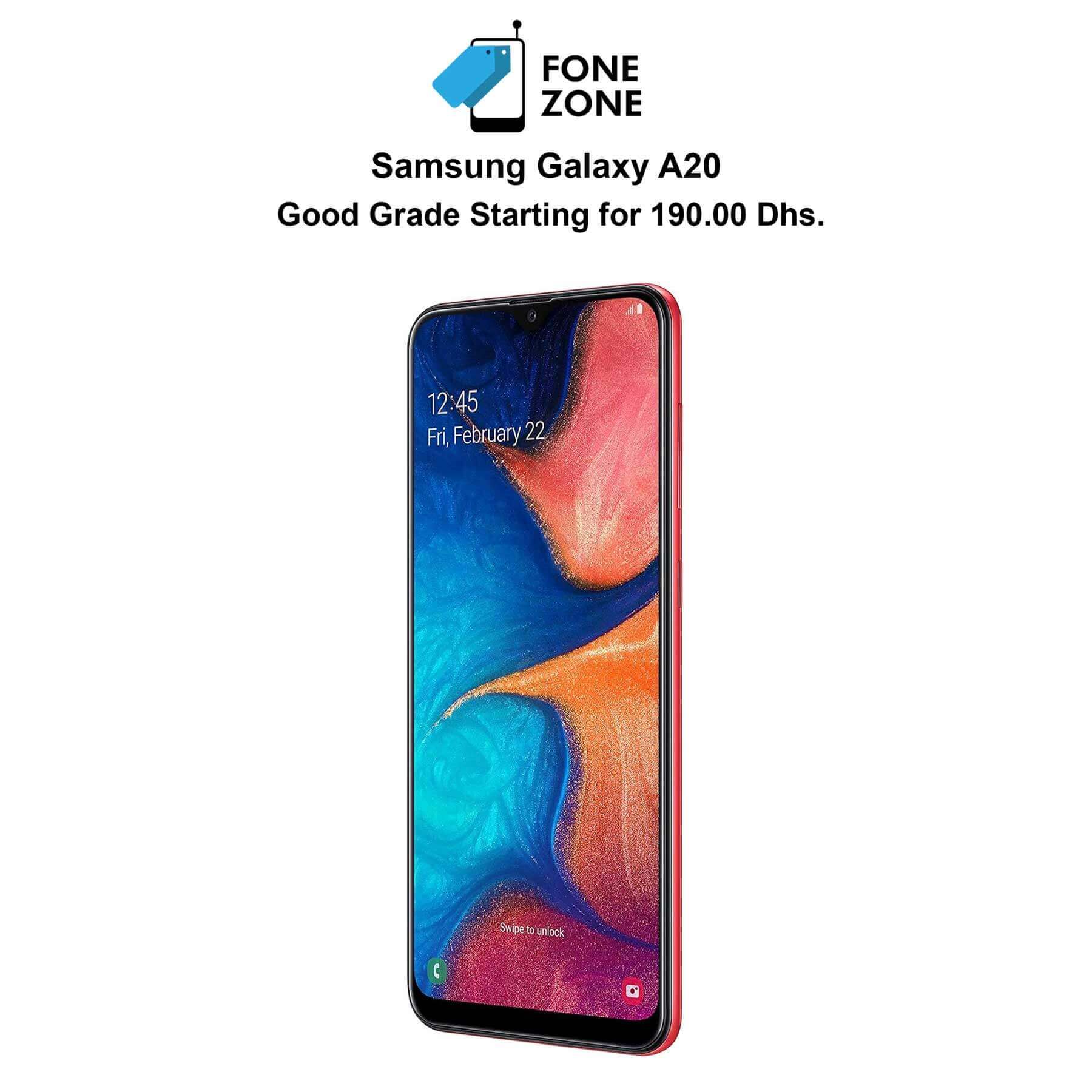 Samsung Galaxy A20 Red - At Fonezone.ae
