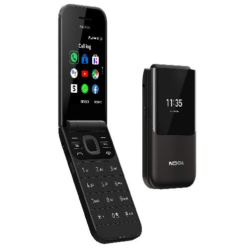  Nokia 2720 (Flip) Feature Phone, Dual SIM, 2MP Camera with LED flash, 4G LTE - Black Brand New