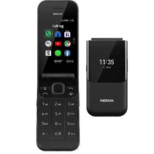  Nokia 2720 (Flip) Feature Phone, Dual SIM, 2MP Camera with LED flash, 4G LTE - Black Brand New