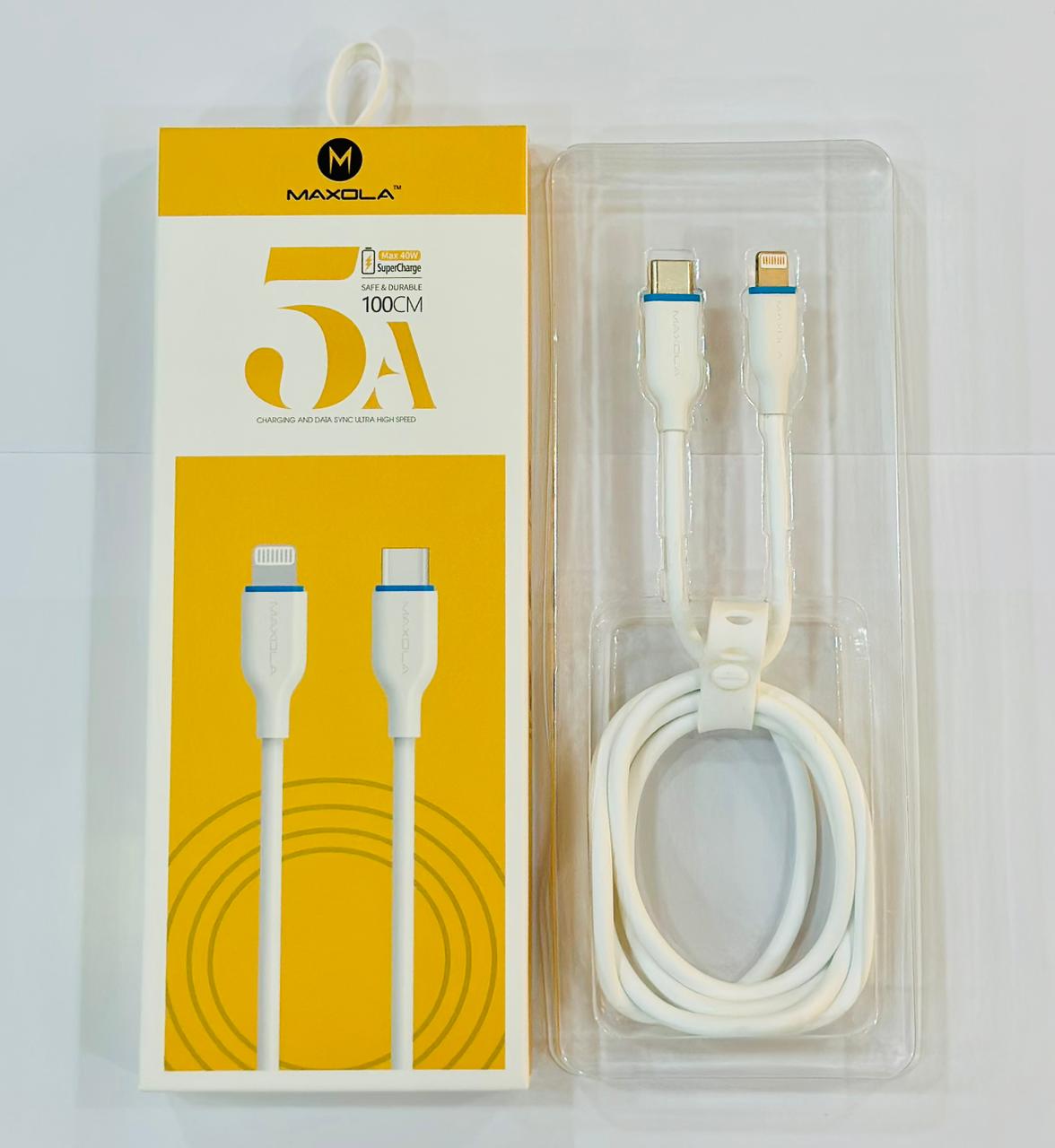 MAXOLA Super Charge Charging Cable 5A Max 40W White