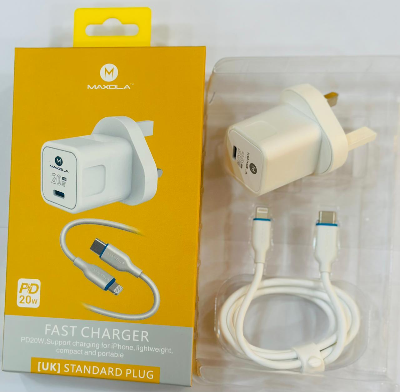 MAXOLA - Fast Car Charger PD20W Android, Plug White