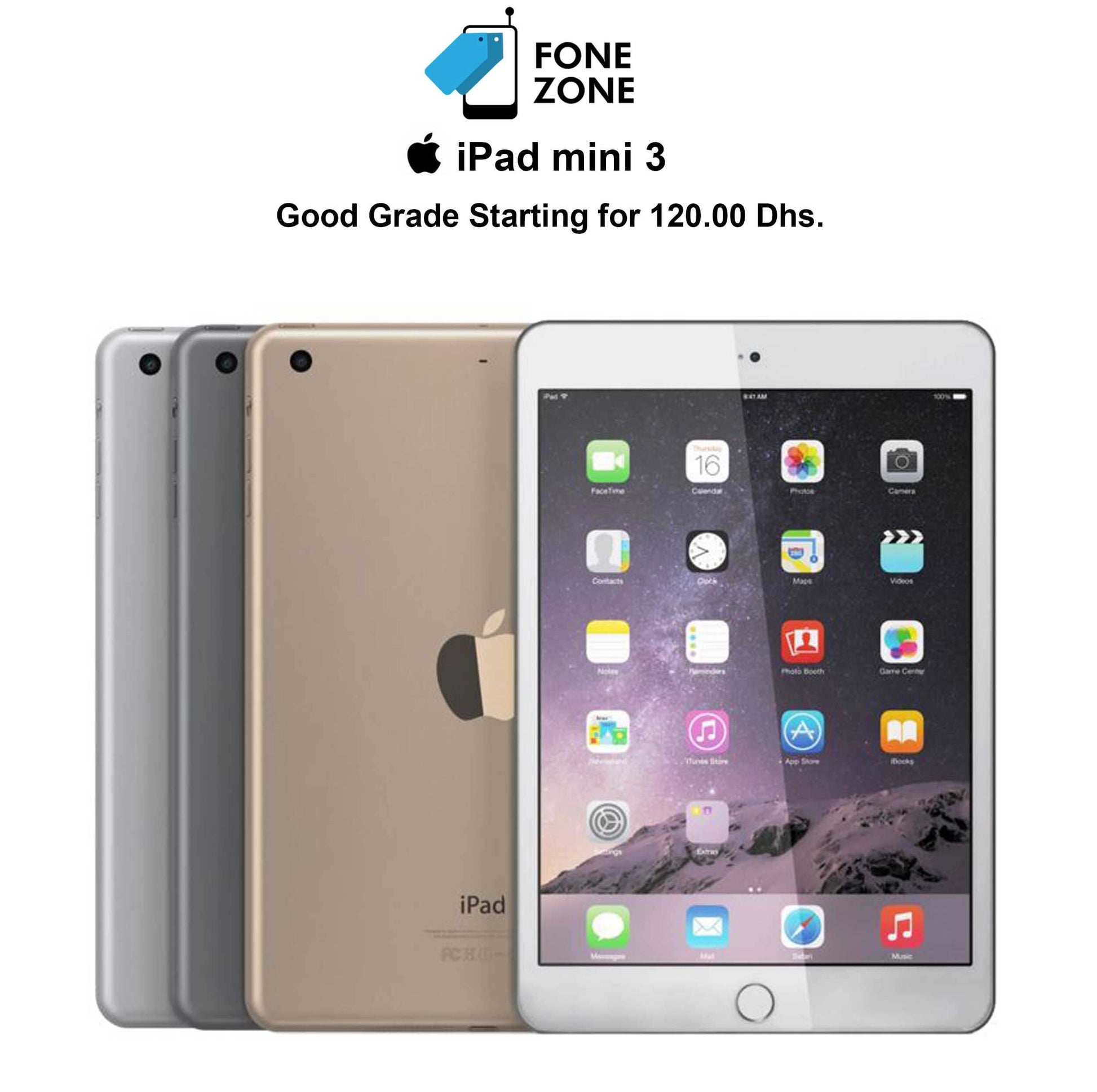 Buy best refurbished Apple iPad Mini 3 | Fonezone.ae