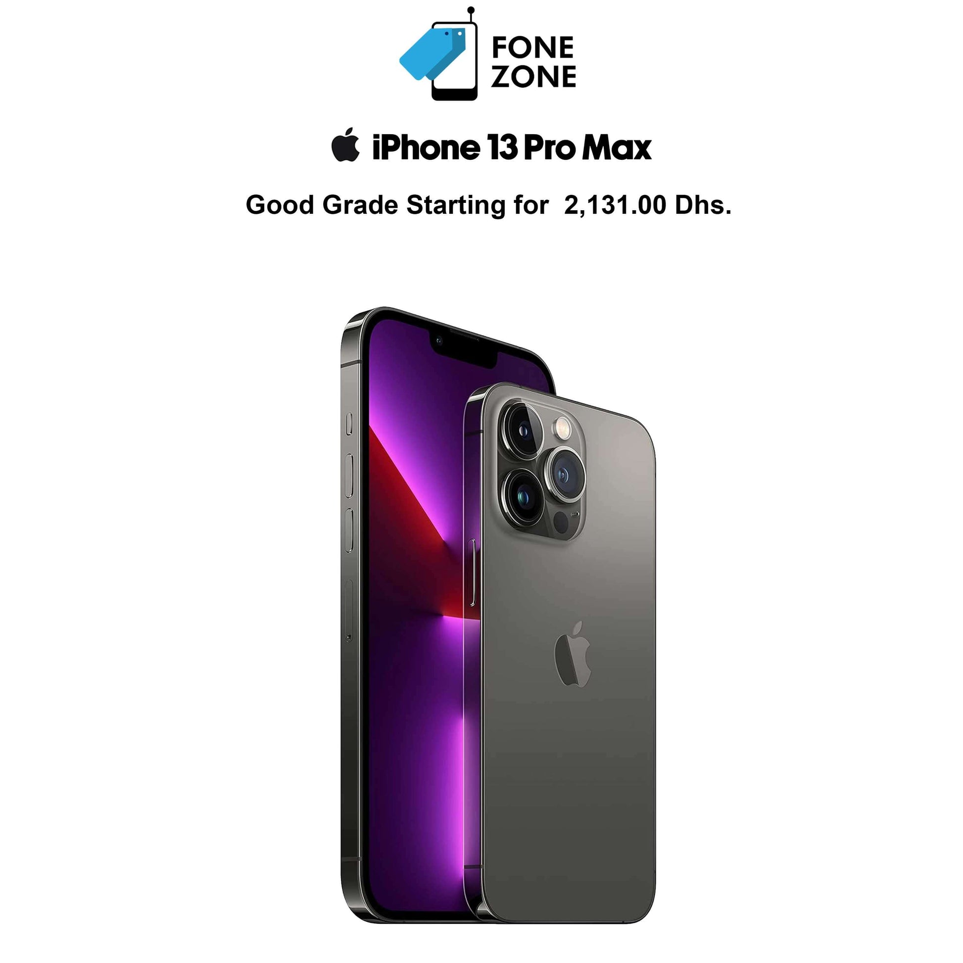 Purchase now Apple iPhone 13 Pro Max Graphite Excellent - Fonezone UAE