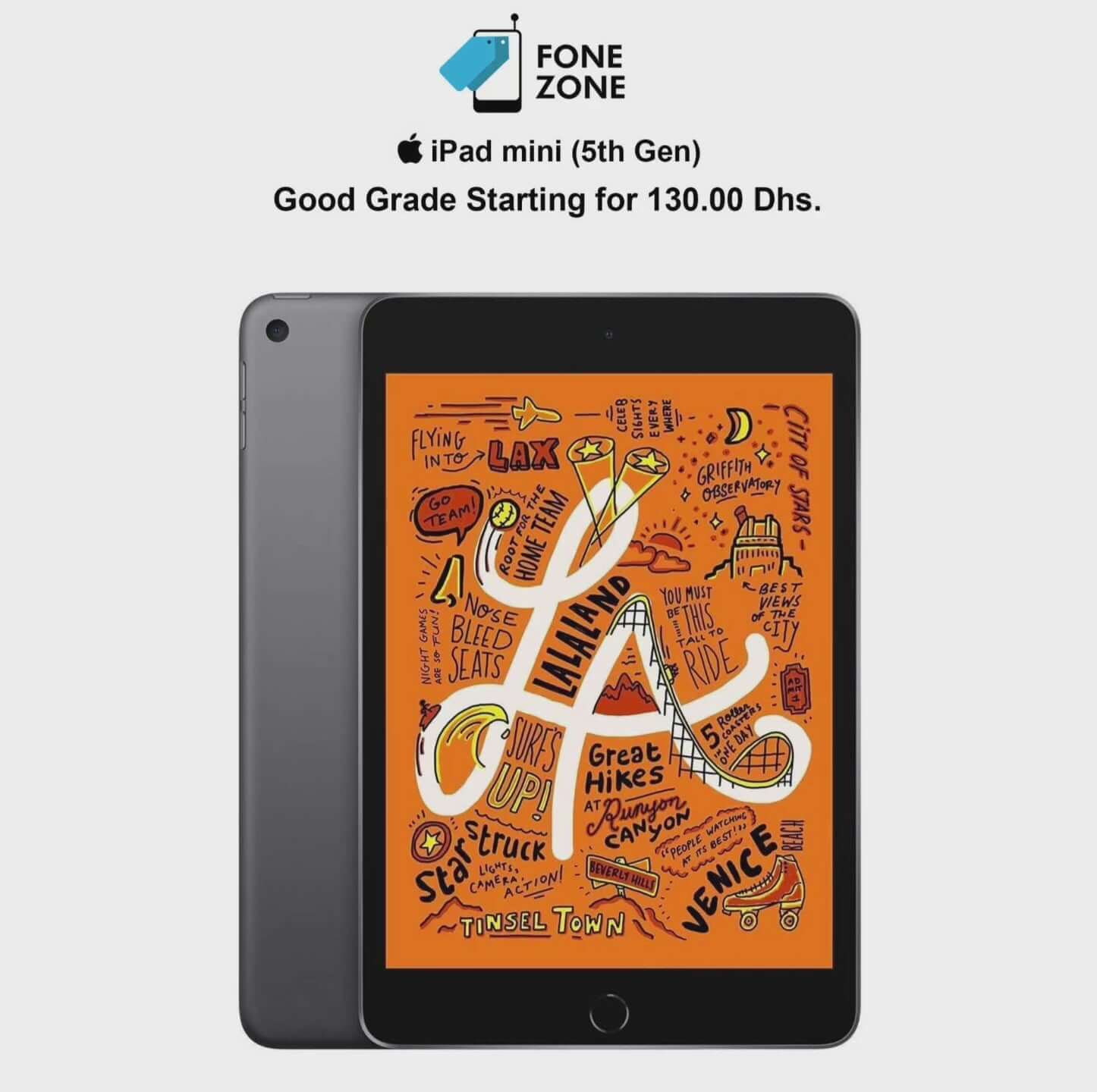 Apple iPad mini (5th generation) 64GB WiFi Gray – Fonezone.ae