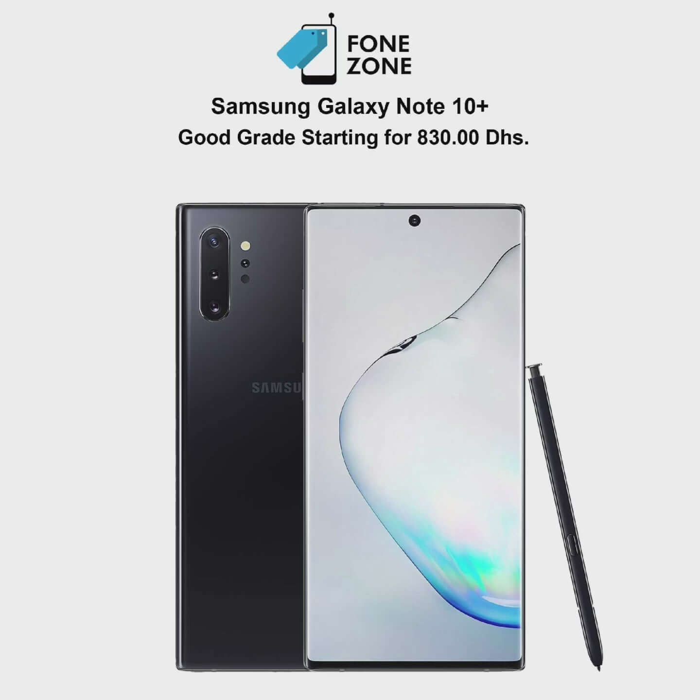 Samsung Galaxy- Note10+ 256GB, 12GB Ram single sim Aura Black