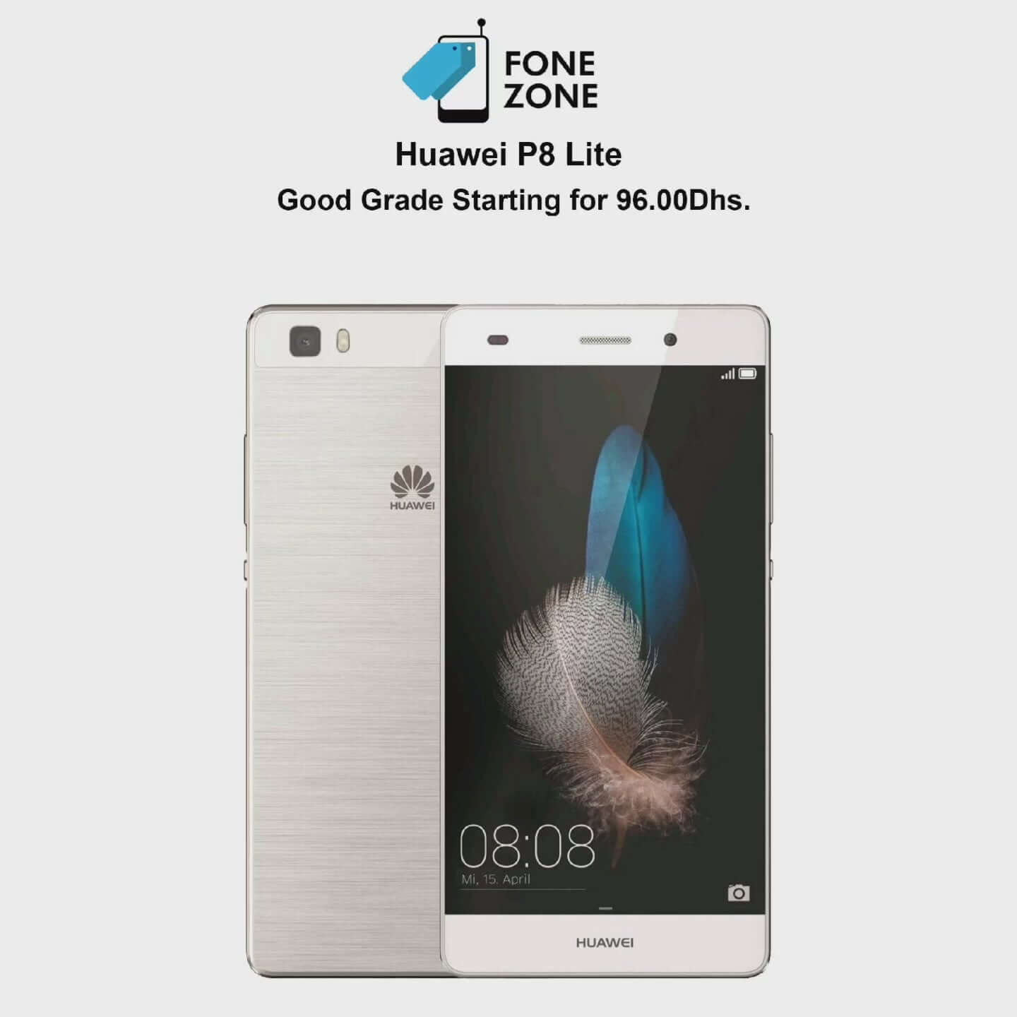 Huawei P8 Lite: Dual Sim 16GB White Smartphone – Fonezone.ae