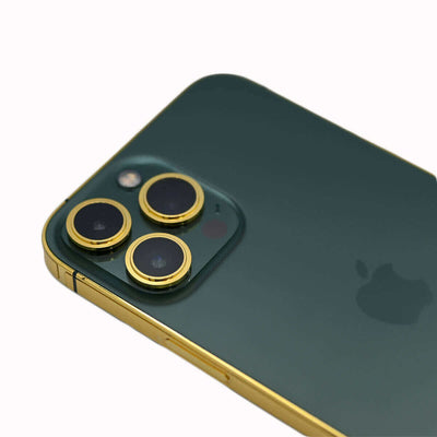 24K Gold Plated Frame Apple iPhone 13 Pro Max - Royal Green- 128 GB