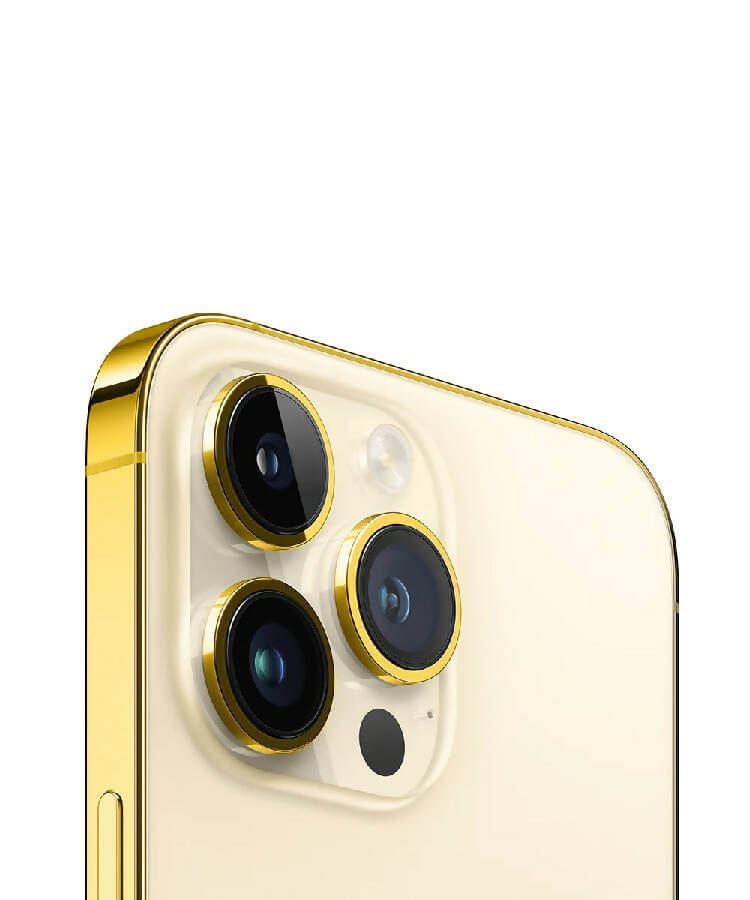 24K Gold Plated Frame Apple iPhone 13 Pro Max - Gold - 128 GB (Camera Photo)