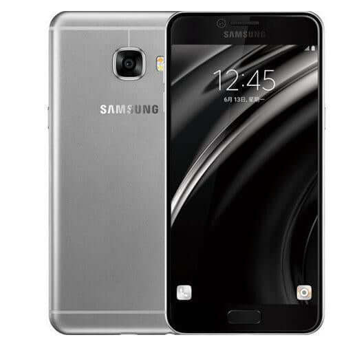 Samsung Galaxy C7 Dual Sim 32GB 4G LTE in Dark Grey color, showcasing sleek design and display.