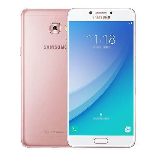Samsung Galaxy C7 Pro Dual Sim 64GB 4GB RAM 4G LTE Rose Gold smartphone front and back view