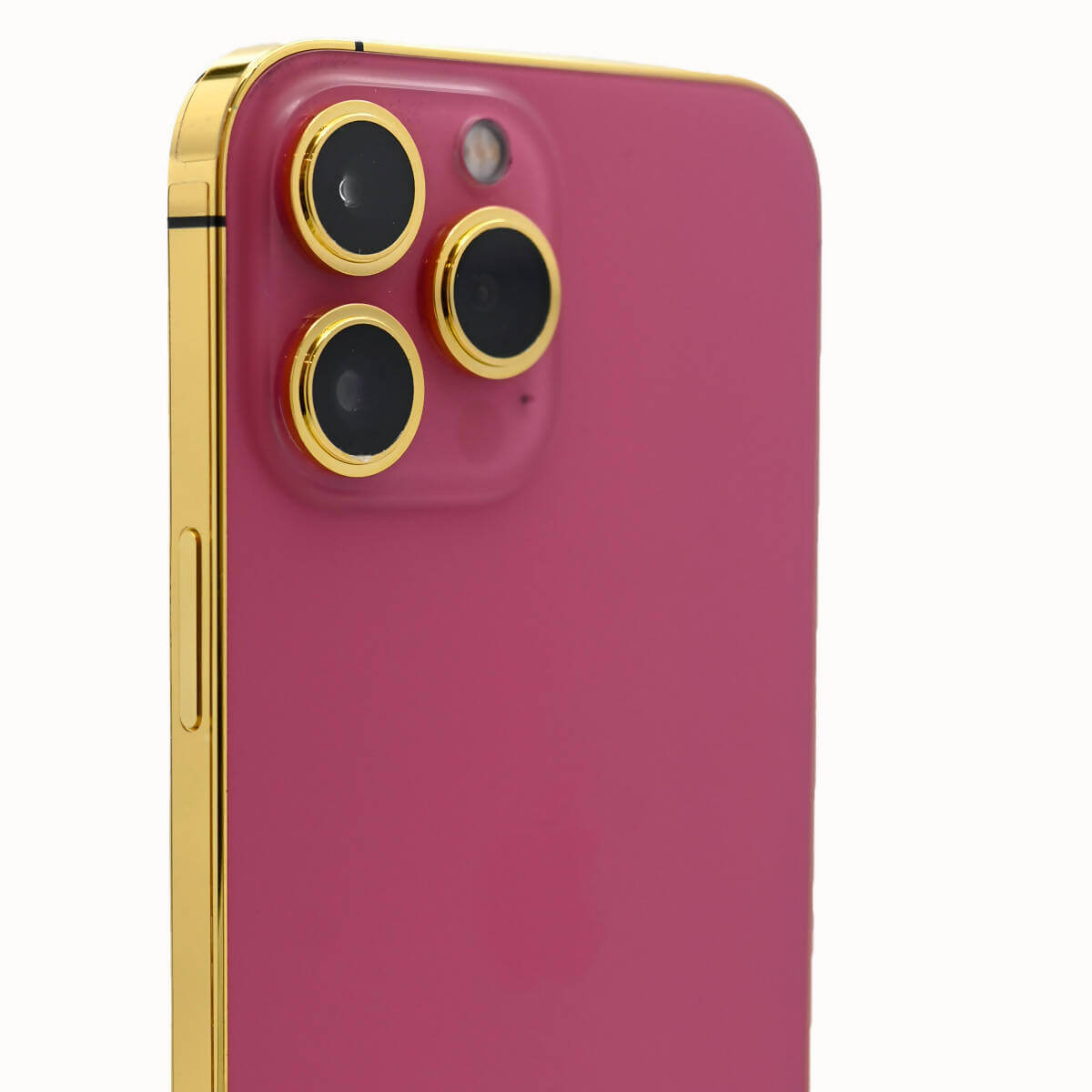 24K Gold Plated Frame Apple iPhone 13 Pro Max - Pink- 128 GB (Back Top)