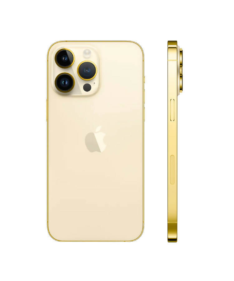 24K Gold Plated Frame Apple iPhone 13 Pro Max - Gold - 128 GB Back Photo