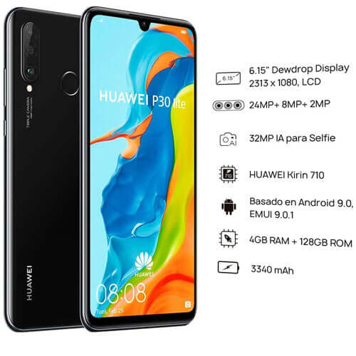 Huawei P30 Lite 128GB, 4GB Ram Midnight Black