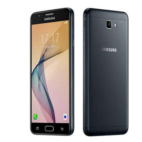 Samsung Galaxy On5 (2016) showcasing front and back view in sleek black design, highlighting its impressive features.