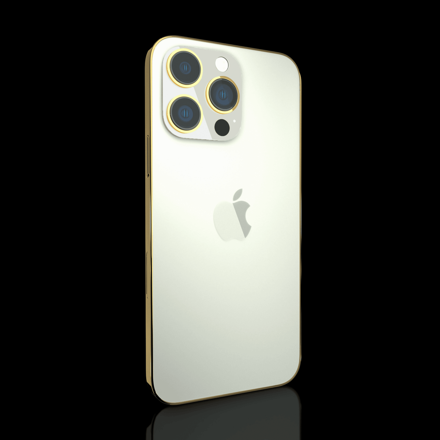 24K Gold Plated Frame Apple iPhone 13 Pro Max - White - 128 GB