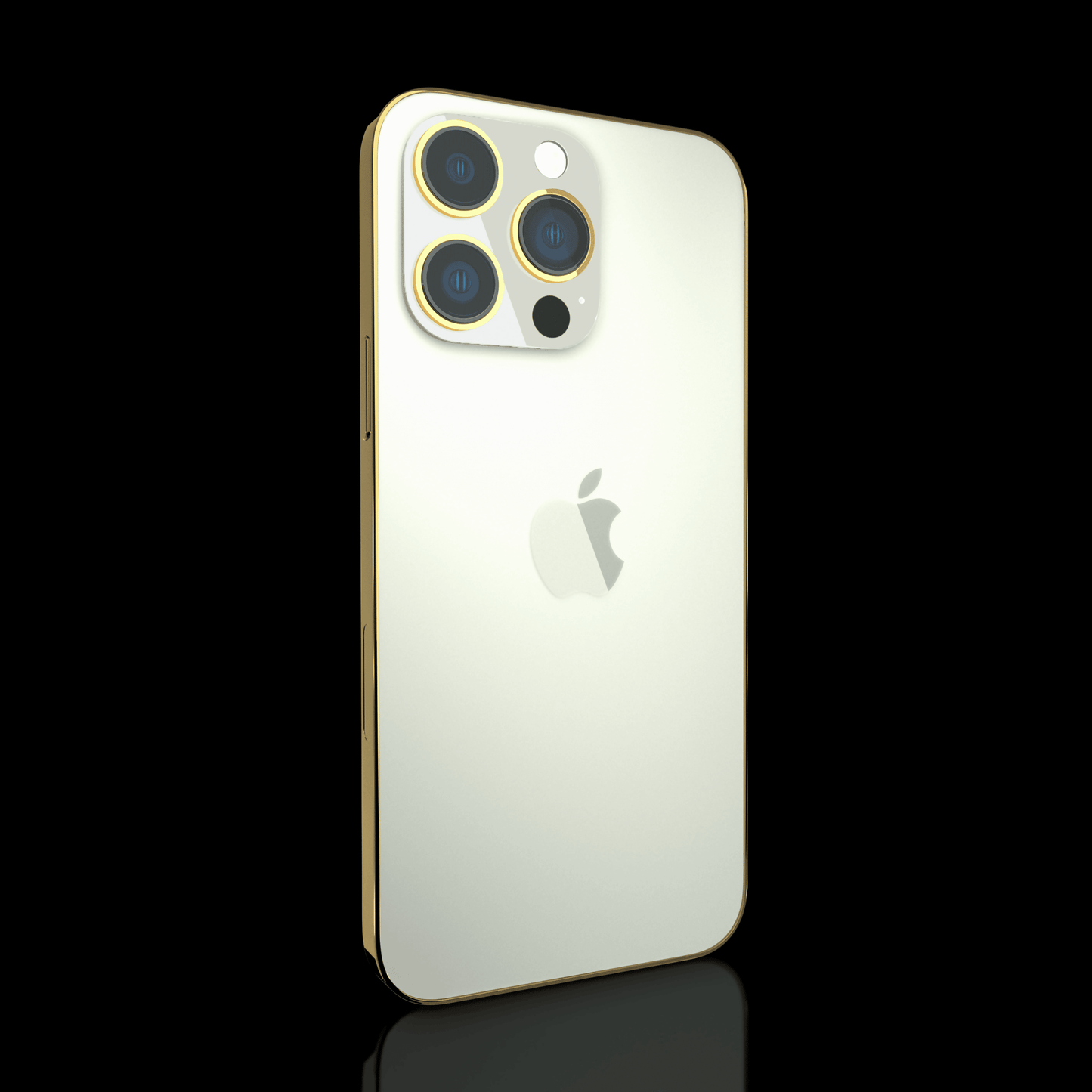 24K Gold Plated Frame Apple iPhone 13 Pro Max White - 128GB in Dubai